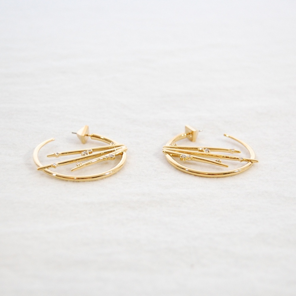 SOLD -- NWOT: Alexis Bittar Crystal Spike Hoops - Picture 3 of 8